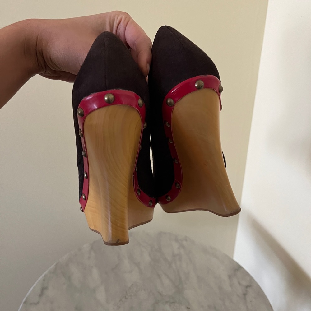 Colin Stuart Wood Heel Wedges Size 6.5 - image 6